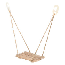 Baloiço P/ Aves em Madeira de Pinho e Corda 19.5x19.5x27 cm